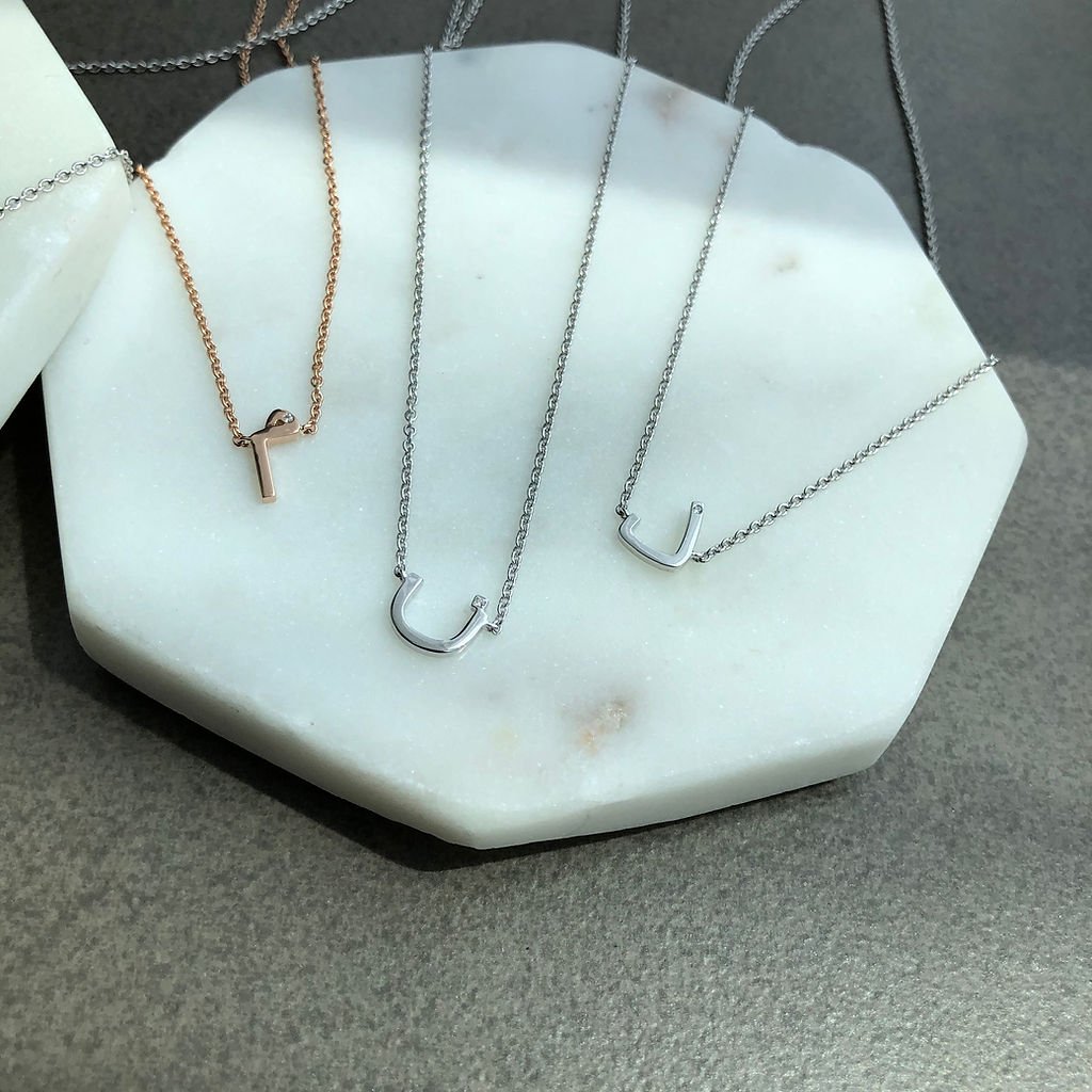 Initial Chain Necklace Set In Diamonds - HIBA JABER
