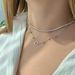 تحميل الصورة في عارض المعرض, Initial Emerald Droplet Necklace - Intertwined - HIBA JABER
