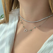 Initial Emerald Droplet Necklace - Intertwined - HIBA JABER