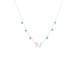 تحميل الصورة في عارض المعرض, Initial Emerald Droplet Necklace - Intertwined - HIBA JABER
