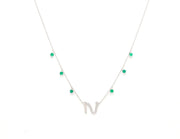 Initial Emerald Droplet Necklace - Intertwined - HIBA JABER