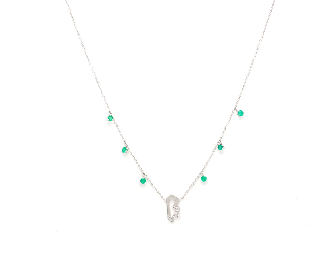 Initial Emerald Droplet Necklace - Intertwined - HIBA JABER