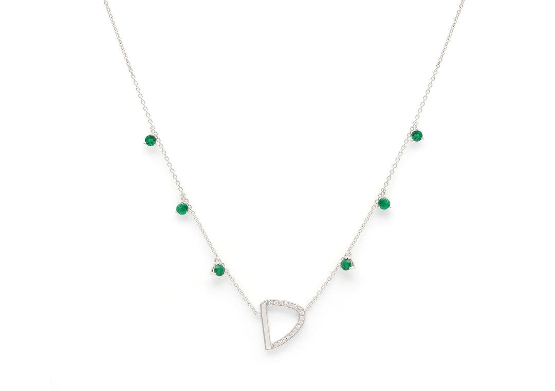 Initial Emerald Droplet Necklace - Intertwined - HIBA JABER