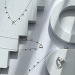 تحميل الصورة في عارض المعرض, Initial Emerald Droplet Necklace - Intertwined - HIBA JABER
