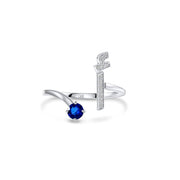 Initial Gemstone Open Ring - HIBA JABER