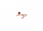 Load image into Gallery viewer, Initial Gemstone Open Ring - Ruby / Set in Diamonds - HIBA JABER