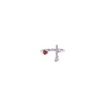 تحميل الصورة في عارض المعرض, Initial Gemstone Open Ring - Ruby / Set in Diamonds - HIBA JABER
