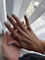 Load image into Gallery viewer, Initial Gemstone Open Ring - Set in Diamonds - HIBA JABER
