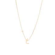 Initial Gold Necklace - With a diamond sparkle - HIBA JABER