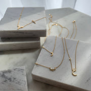 Initial Gold Necklace - With a diamond sparkle - HIBA JABER