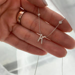 تحميل الصورة في عارض المعرض, Initial Gold Necklace - With diamonds the Sides - HIBA JABER
