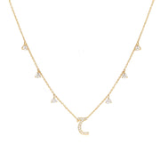 Initial Hanging Diamond Necklace - HIBA JABER
