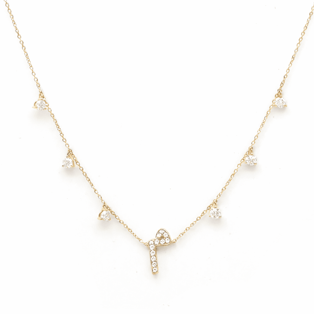 Initial Hanging Diamond Necklace - HIBA JABER