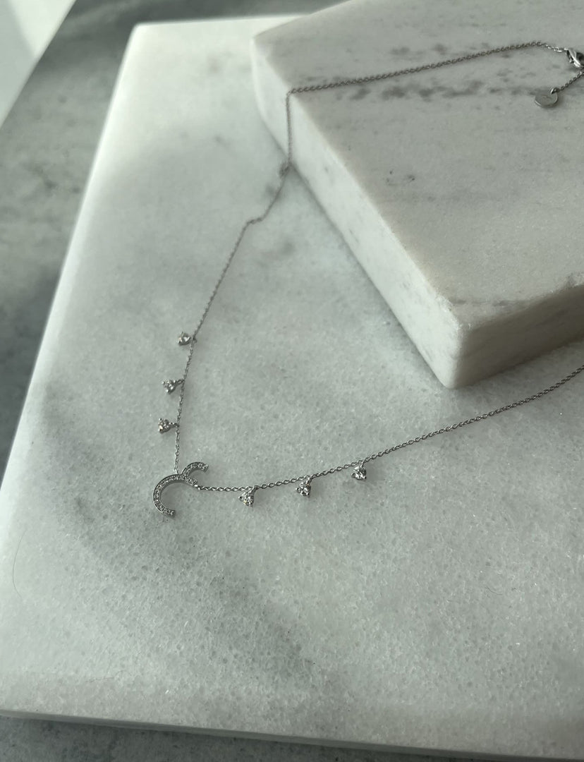 Initial Hanging Diamond Necklace - HIBA JABER