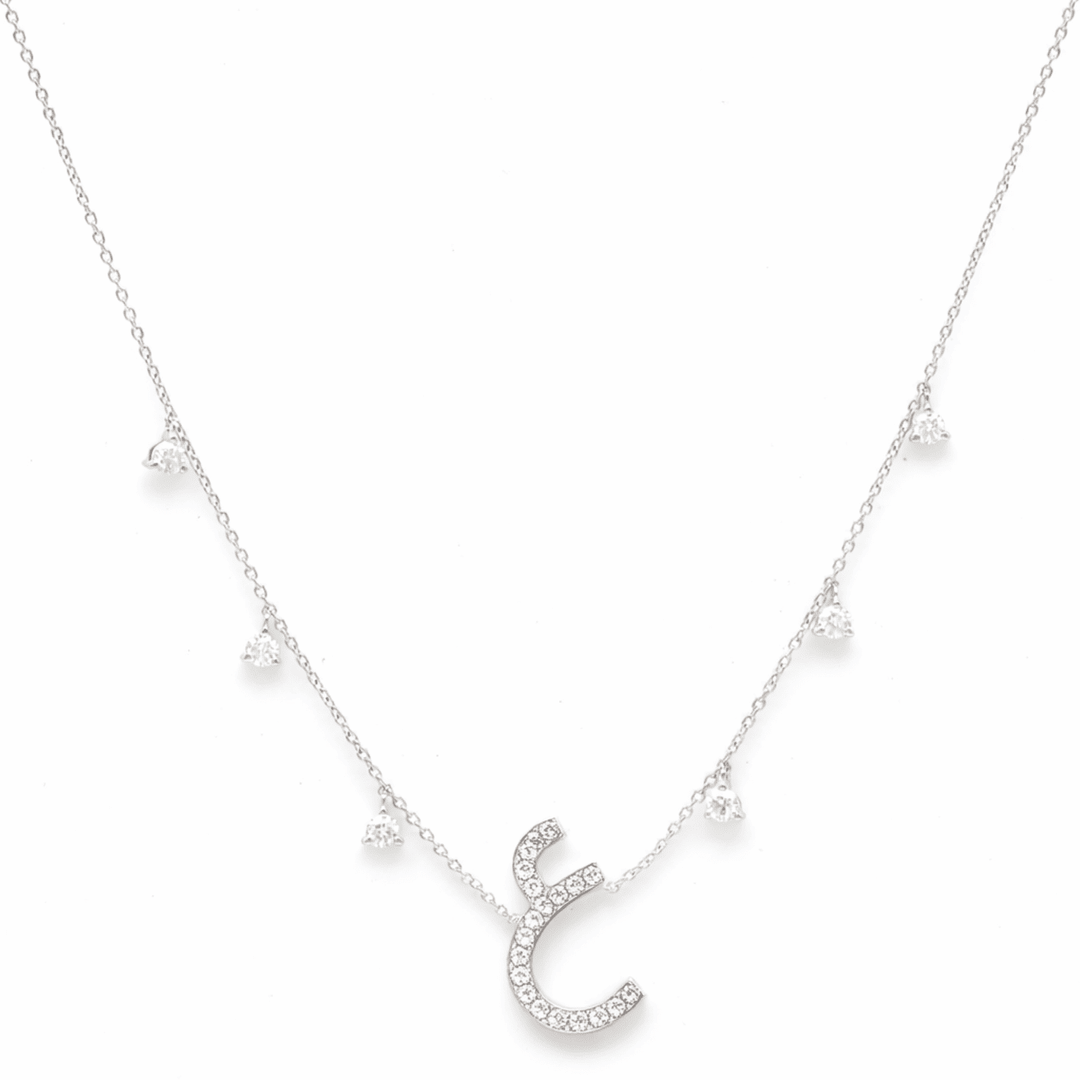 Initial Hanging Diamond Necklace - HIBA JABER