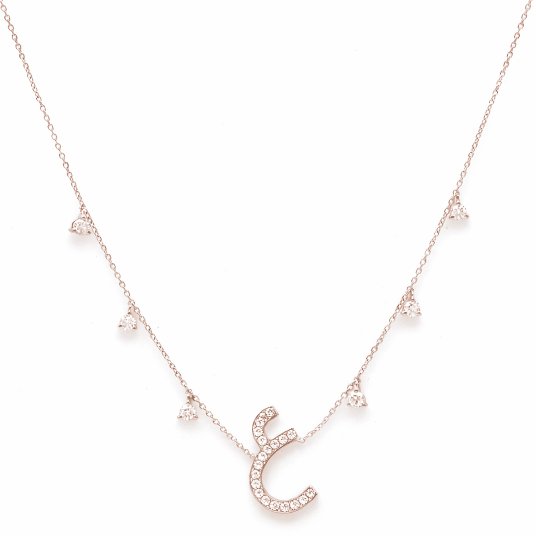 Initial Hanging Diamond Necklace - HIBA JABER