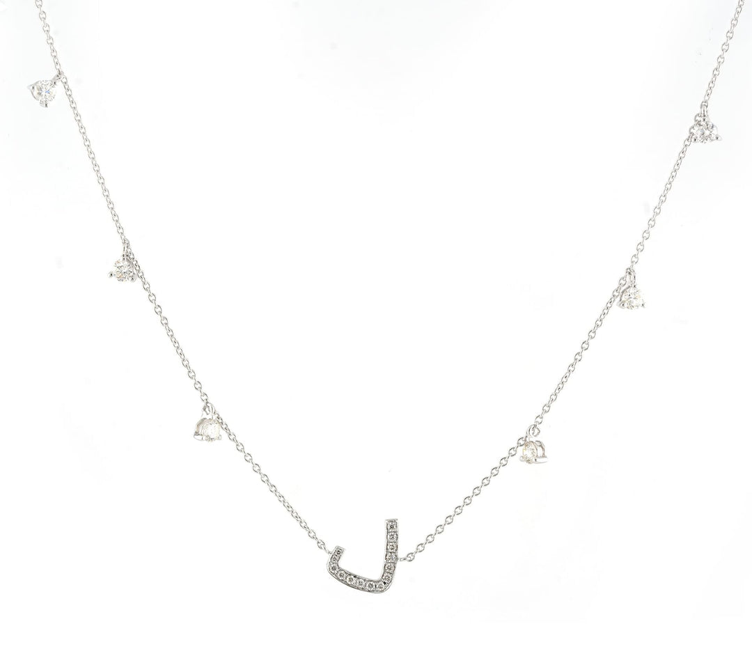 Initial Hanging Diamond Necklace - HIBA JABER