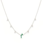 تحميل الصورة في عارض المعرض, Initial Hanging Diamond Necklace - Saudi National Day - HIBA JABER
