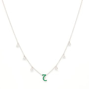Initial Hanging Diamond Necklace - Saudi National Day - HIBA JABER