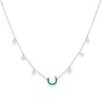 تحميل الصورة في عارض المعرض, Initial Hanging Diamond Necklace - Saudi National Day - HIBA JABER
