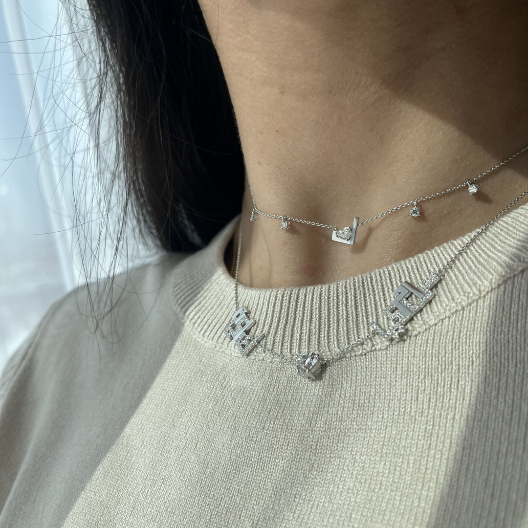 Initial Hanging Droplet with Heart Diamond - HIBA JABER