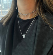 Initial Heart Diamond Droplet Ball Choker - HIBA JABER