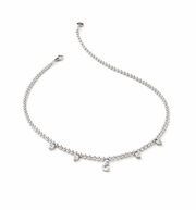 Initial Heart Diamond Droplet Ball Choker - HIBA JABER