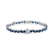 Initial Multi shape Sapphire Bracelet with Diamond drops - HIBA JABER