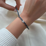 Load image into Gallery viewer, Initial Multi Shaped Sapphire Bracelet with Diamond Drops - HIBA JABER
