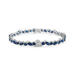 Load image into Gallery viewer, Initial Multi Shaped Sapphire Bracelet with Diamond Drops - HIBA JABER

