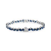 Initial Multi Shaped Sapphire Bracelet with Diamond Drops - HIBA JABER