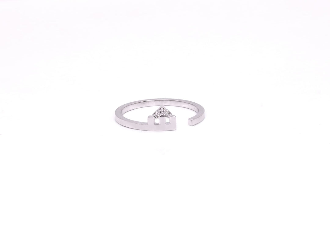 Initial Open Ring - Set in Diamonds - HIBA JABER