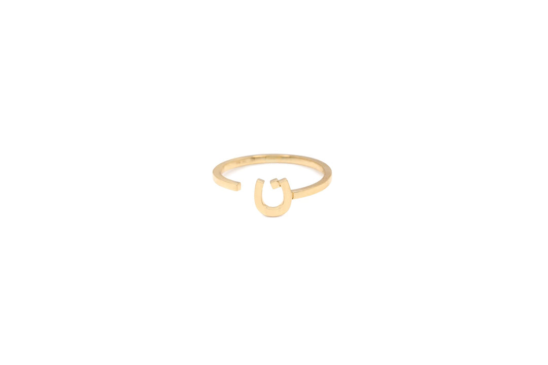 Initial Open Ring - Set in Diamonds - HIBA JABER