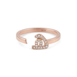 Load image into Gallery viewer, Initial Open Ring - Set in Diamonds - HIBA JABER
