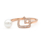 Initial Pearl Drop Ring - HIBA JABER