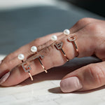 Load image into Gallery viewer, Initial Pearl Drop Ring - HIBA JABER

