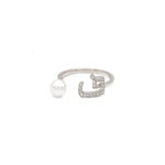 Load image into Gallery viewer, Initial Pearl Drop Ring - HIBA JABER
