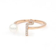 Initial Pearl Drop Ring - HIBA JABER