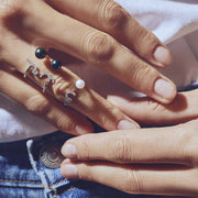 Initial Pearl Drop Ring - HIBA JABER