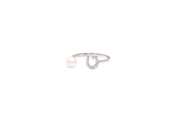 Initial Pearl Drop Ring - Diamonds - HIBA JABER