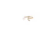 Initial Pearl Drop Ring - Diamonds - HIBA JABER