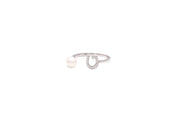Initial Pearl Drop Ring - Diamonds - HIBA JABER
