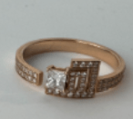 تحميل الصورة في عارض المعرض, Initial Thick Open Ring - With Princess Cut Diamond - HIBA JABER
