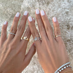 تحميل الصورة في عارض المعرض, Initial Thick Open Ring - With Princess Cut Diamond - HIBA JABER
