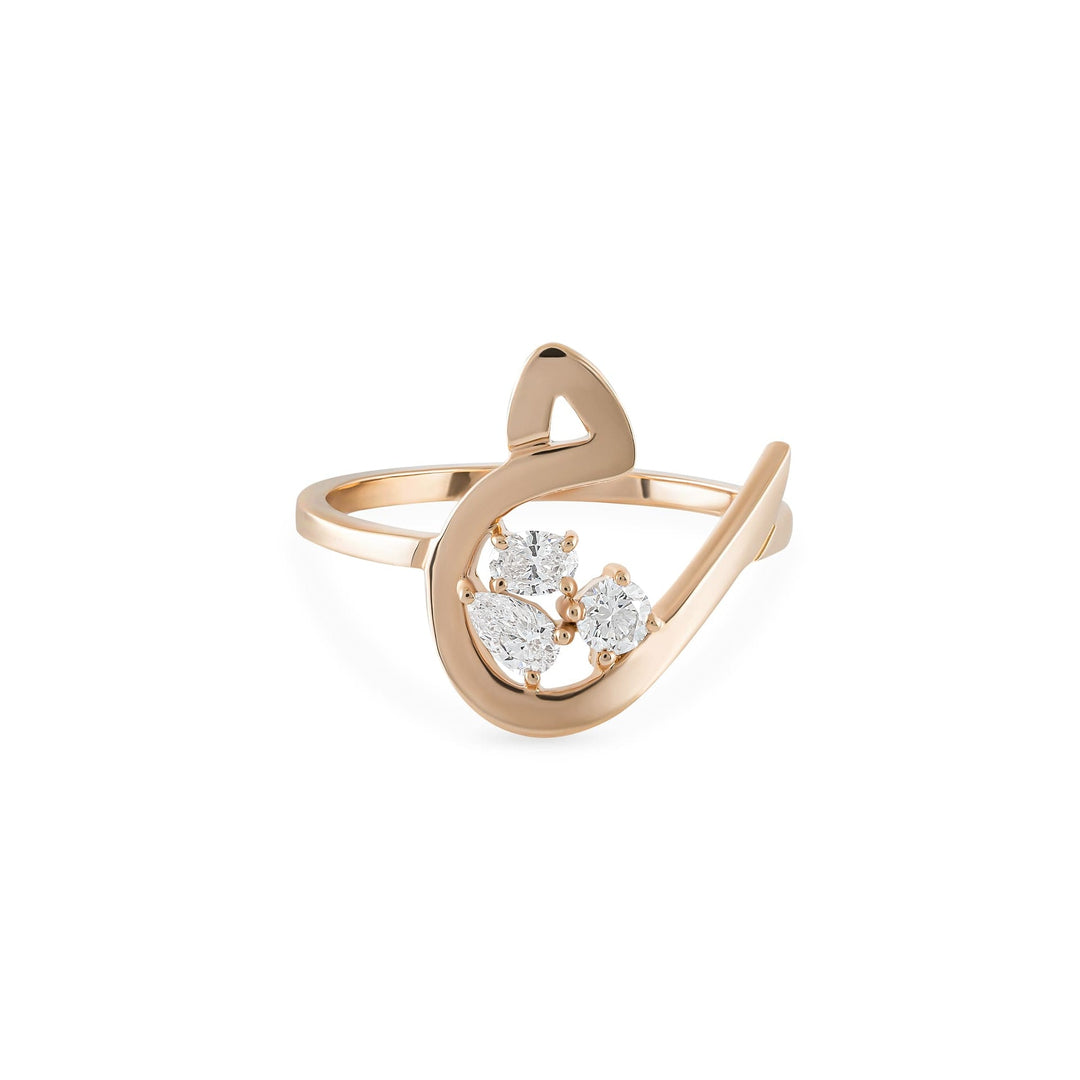 Initial Trio Sparkle Ring - HIBA JABER