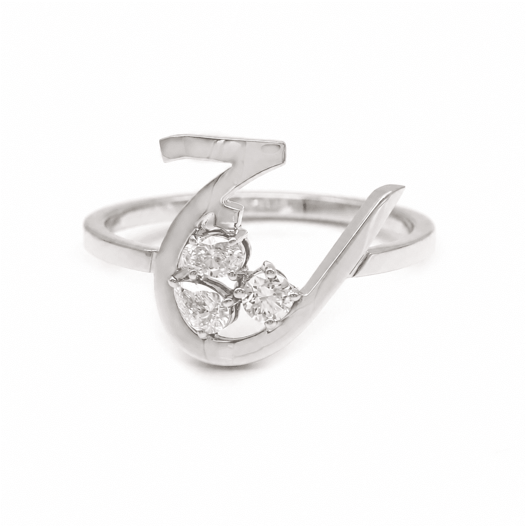 Initial Trio Sparkle Ring - HIBA JABER