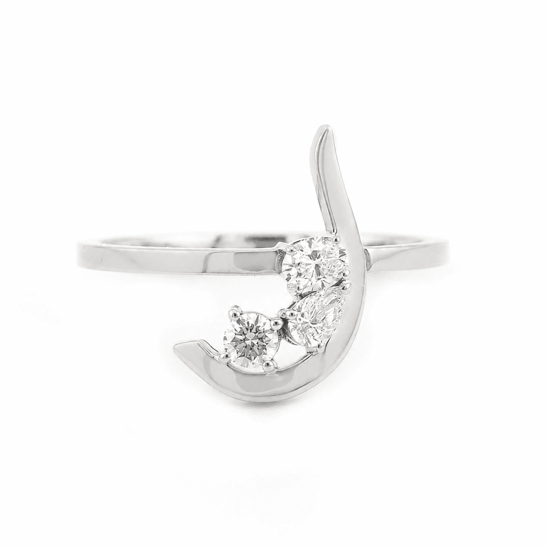 Initial Trio Sparkle Ring - HIBA JABER