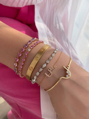 Initial Trio Sparkle Thread Bracelet - HIBA JABER