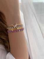 Load image into Gallery viewer, Initial Trio Sparkle Thread Bracelet - HIBA JABER
