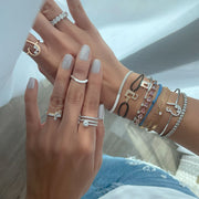 Initial Trio Sparkle Tube bracelet - HIBA JABER